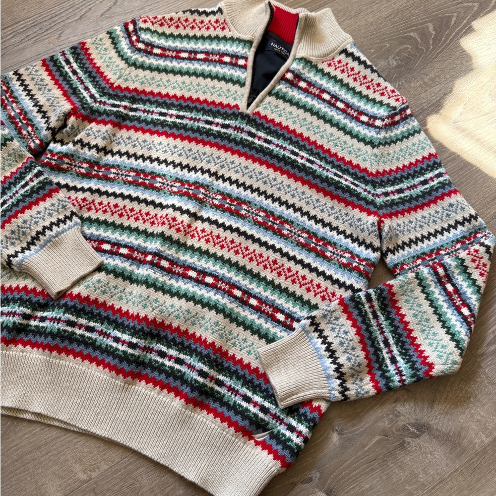 Nautica Men's Zip Up Sweater -size M